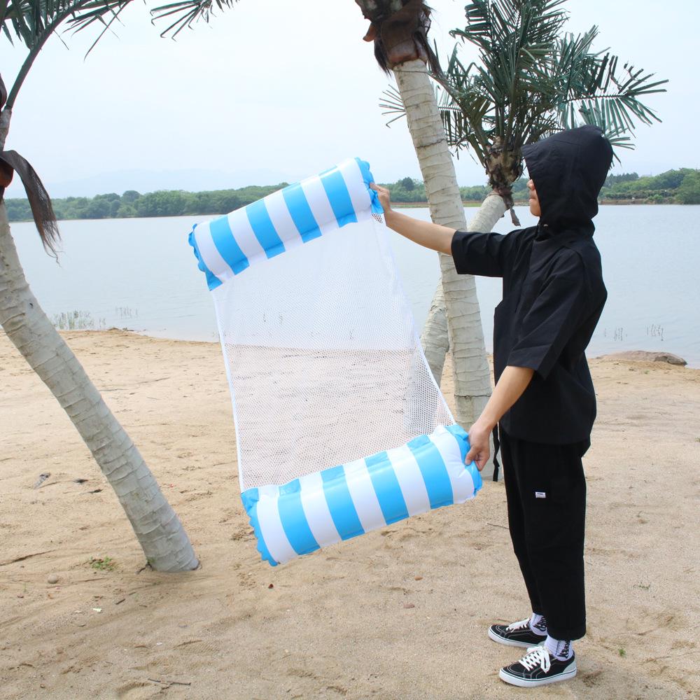 Inflatable PVC Mesh Hammock Recliner – Foldable Floating Swim Bed with Backrest