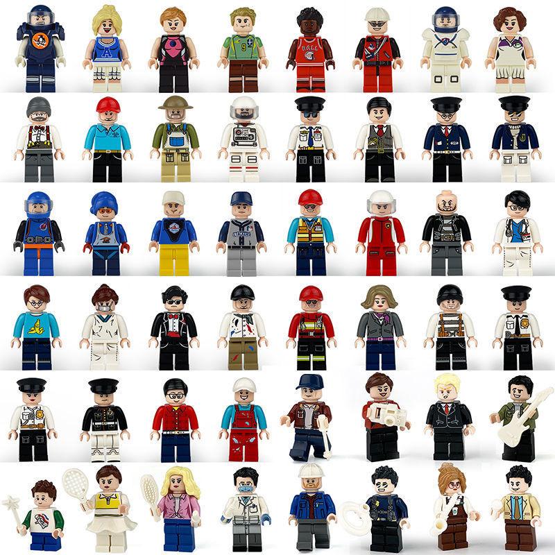 Small Particle Little People Building Block Toy Figures Characters Worker Police Soldier Superheros Building Block Bricks Toy