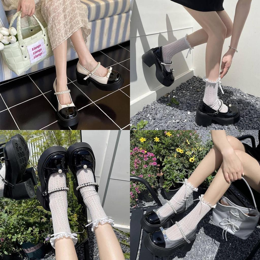 Small Mary Jane Shoes For Women With Pu Upper And Thick Heel For Daily Wear