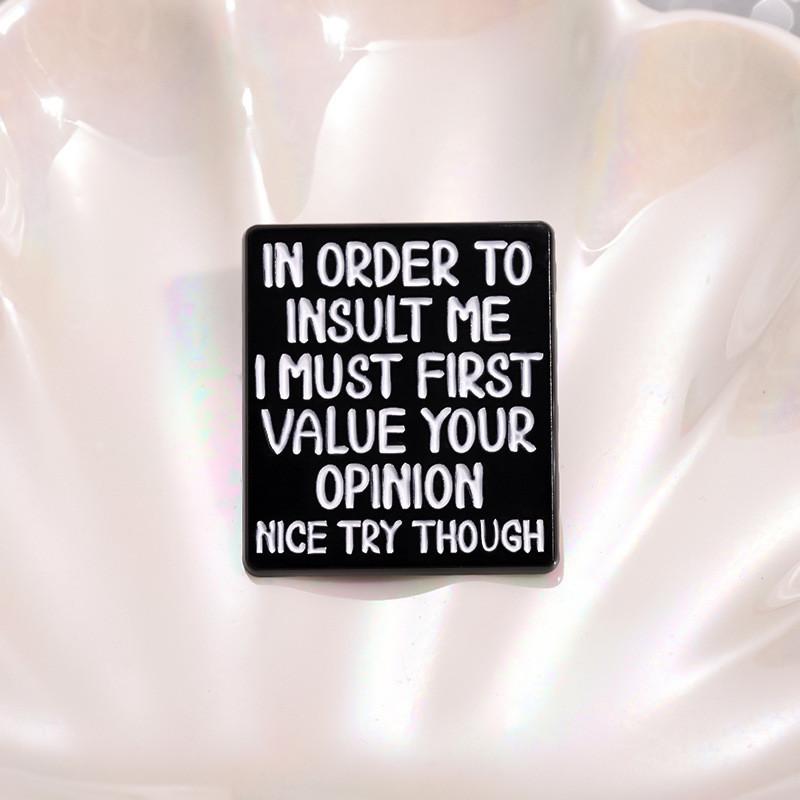 Fun Quote Versatile Brooch In Geometric Shape Ideal For Decoration Fashionable