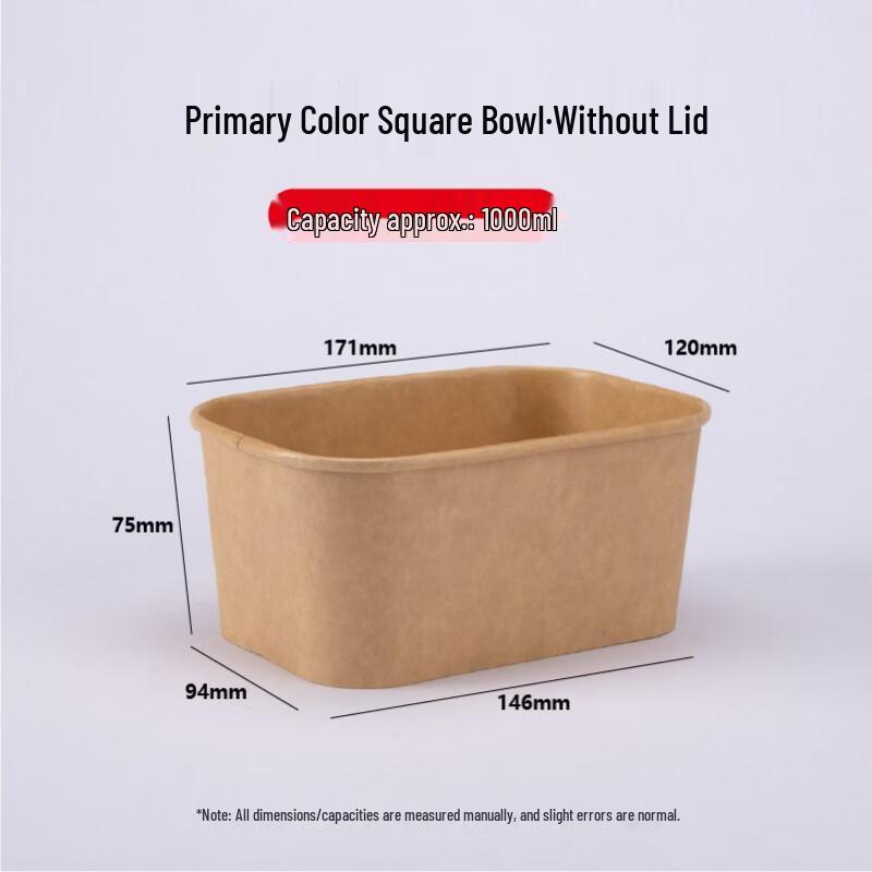 Food-Grade Kraft Paper Disposable Takeaway Boxes
