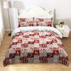 Three-Piece Quilt Cover Christmas Elk Holiday Decoration Bedding Digital Printing Kit