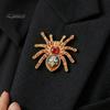 Unique Party Jewelry Gothic Spider Brooch Pin, Colorful Rhinestones Decor, Retro Decorative Pins for Jackets Alloy Lapel Pin And Backpacks Style Metal
