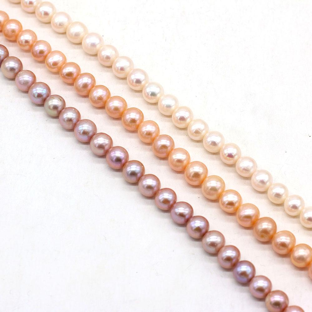 1String, Near Round Pearls, 8–9 mm, Natural Freshwater Pearl Beads, for DIY Necklaces, Bracelets, Anklets, Jewelry Making, 36cm