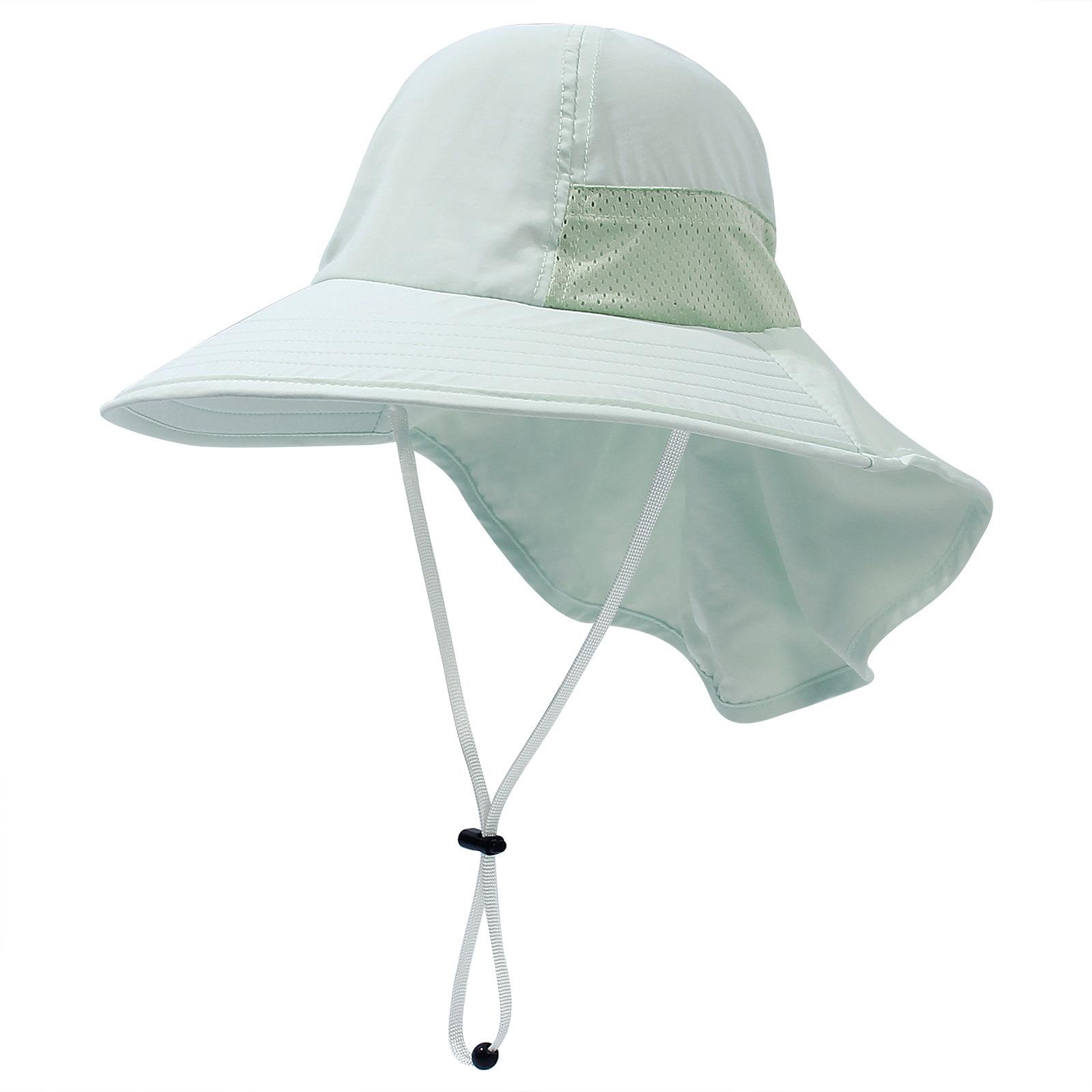 Children s Breathable Mesh Sun Hat Summer Lightweight UV Protection Adjustable Beach Hats with Bucket Wide Brim Sun Hat Kids 50-54CM светло-зеленый