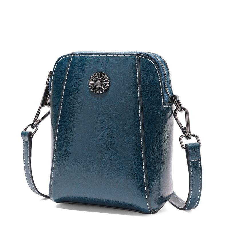 Cowhide Bag, Crossbody Bag, New Hot Selling Women's Bag, Mini Phone Bag, Women's Niche High-end Single Shoulder Bag