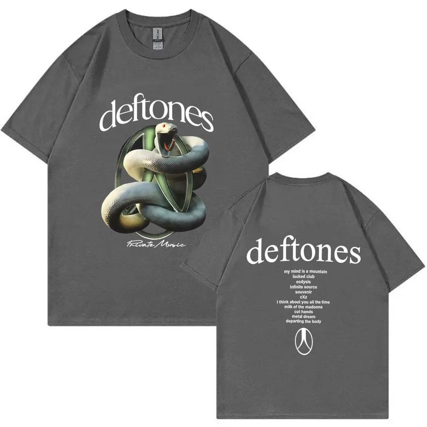 Rock Band Deftones Private Music Snake Graphic Tshirt Unisex Women Vintage Casual Soft Cotton T Shirts Unisex Fashion Streetwear