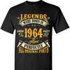 60th Birthday Shirt for Men Legends Were Born In 1964 Vintage 60 Years Old T-Shirt Fashion Cotton O-Neck Tee 50707