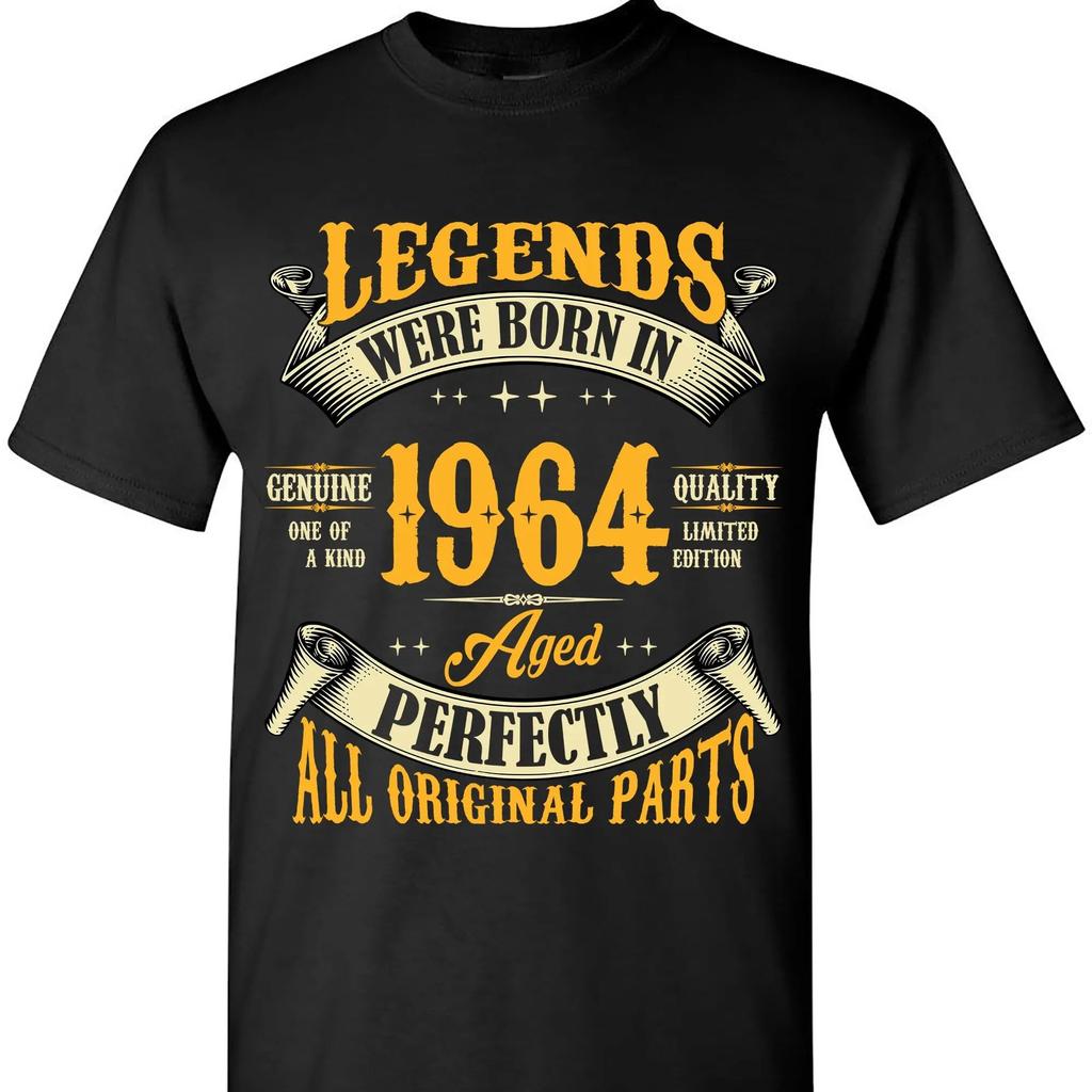 60th Birthday Shirt for Men Legends Were Born In 1964 Vintage 60 Years Old T-Shirt Fashion Cotton O-Neck Tee 50707