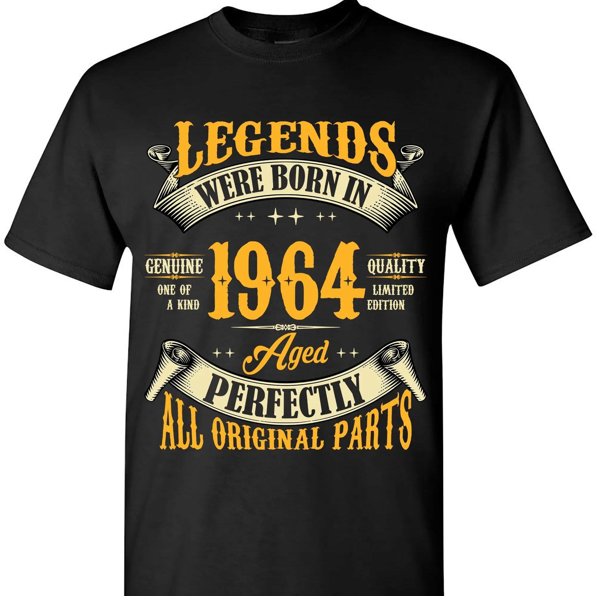 

Футболка на 60-летие для мужчин Легенды родились в 1964 году Винтажная футболка 60 лет Модная хлопковая футболка с круглым вырезом 50707 4XL