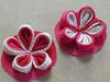 Red flower safflower wisteria tsumami zaiku craft kit hairpin, two-flower hanging,