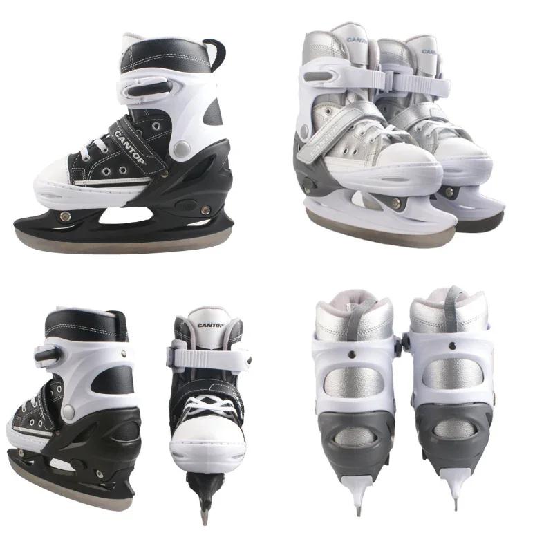 Adjustable Ice Skating Shoes for Beginner Children Adult Thicken Ice Figure Skates Shoes with Blade for Kids and Adults Teenager