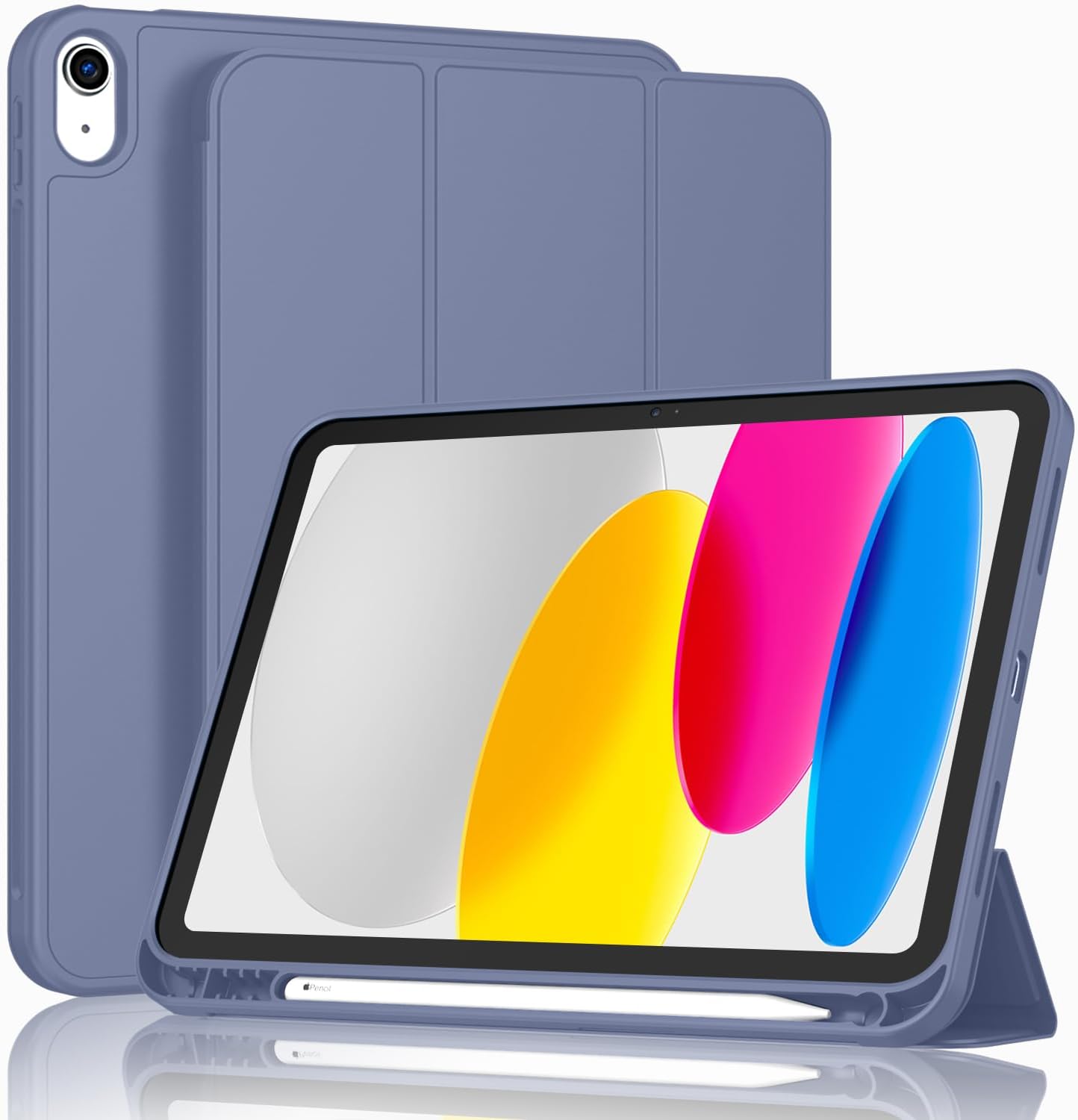 

Case for IPad (A16) 11 Inch 2025/iPad 10th Generation 10.9 Inch 2022, Slim Trifold Stand Protective Cover with Pencil Holder iPad Pro 3( 11-inch) лавандовий
