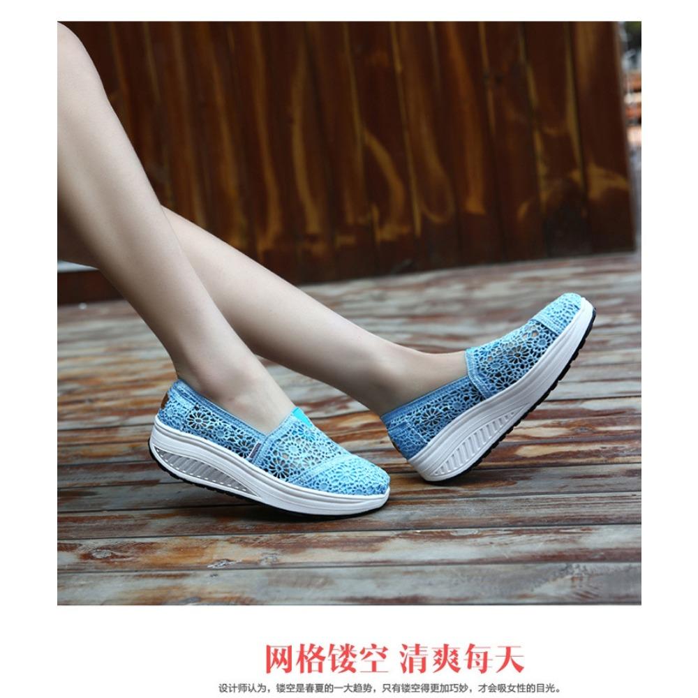Summer canvas shoes, women's platform lese lace shoes, mesh cloth breathable, heightened small white shoes, flatform mesh shoes, women's single shoes