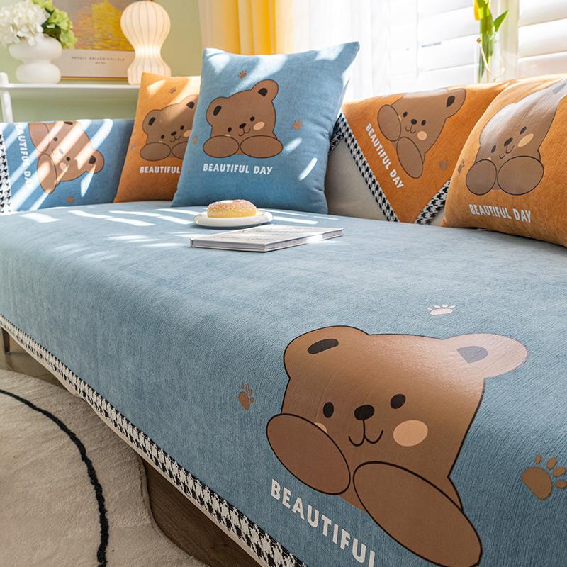 New Four Seasons Universal Sofa Cushion Modern Light Luxury High-Grade Chenille Cover Non-Slip Sofa Cover Towel