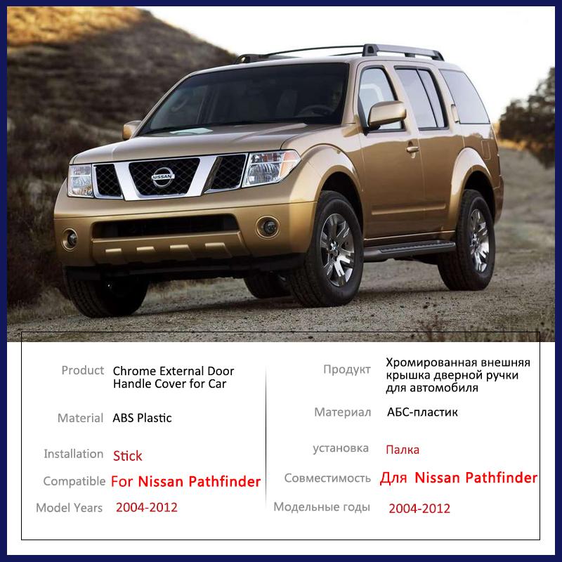 for Nissan Pathfinder R51 2004 2005 2006 2007 2008 2009 2010 2011 2012 Chrome Door Handle Cover Car Styling Accessories Stickers