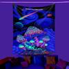 Fluorescent Tapestry UV Tree of Alien Life Purple Mushroom Fluorescent Tapestry Home Room Cloth Tapestry