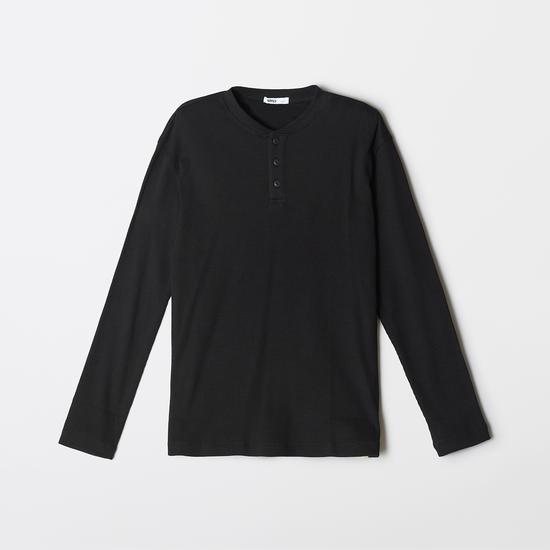 Spao Waffle Henley Long Sleeve T-Shirt SPLWF49C03