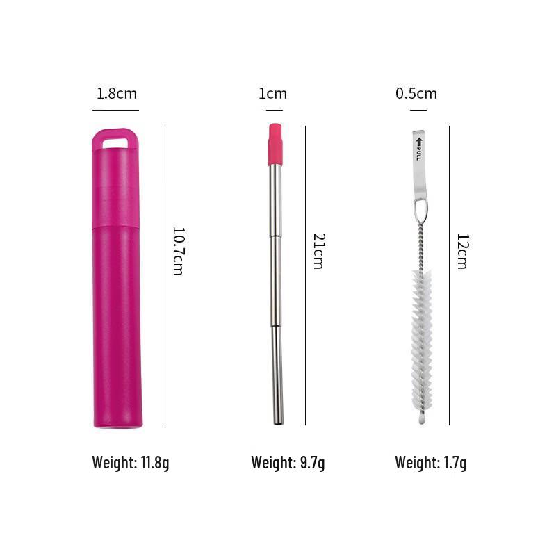 Qianxing 304 Stainless Steel Telescopic Straw Set