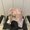 Popular Strap Solid Color 2025 Korean Version New Fashion Bow Underarm Shoulder Crossbody Bucket Chain Women's Bag Large