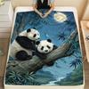 Moonlight Panda Print Blanket - Ultra Soft Gift for Boys/Girls, Perfect for Bed/Sofa Decor, All-Season Cozy Throw