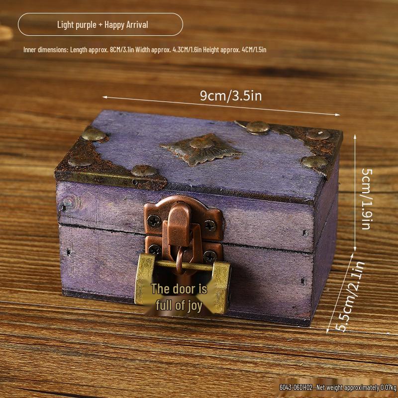 Retro Multi-Color Wooden Jewelry Box: Home Ornament & Escape Room Prop