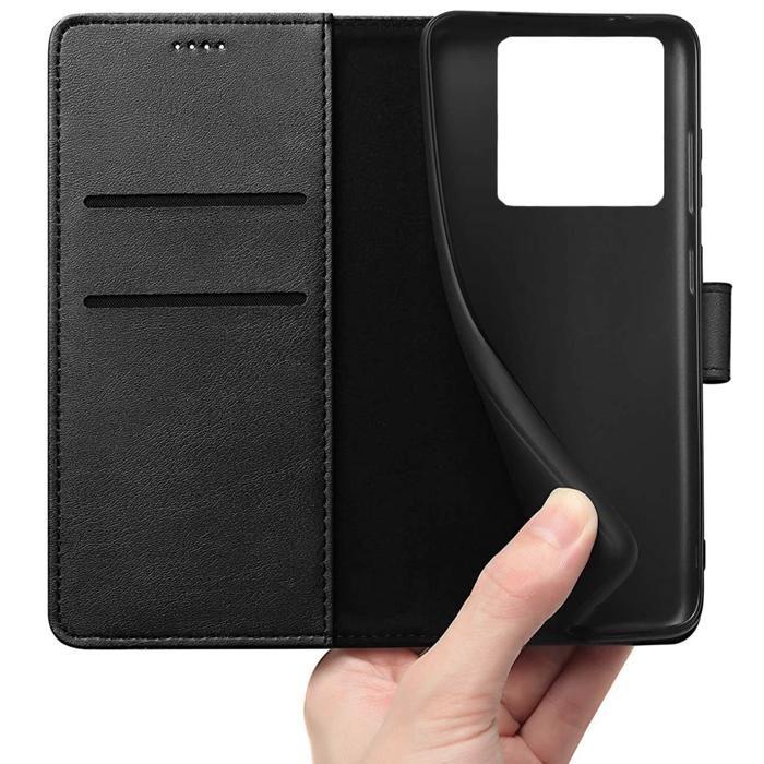 Case - Phonillico® - Xiaomi Redmi Note 14 5G - Black Wallet - Magnetic Flip - Card Storage