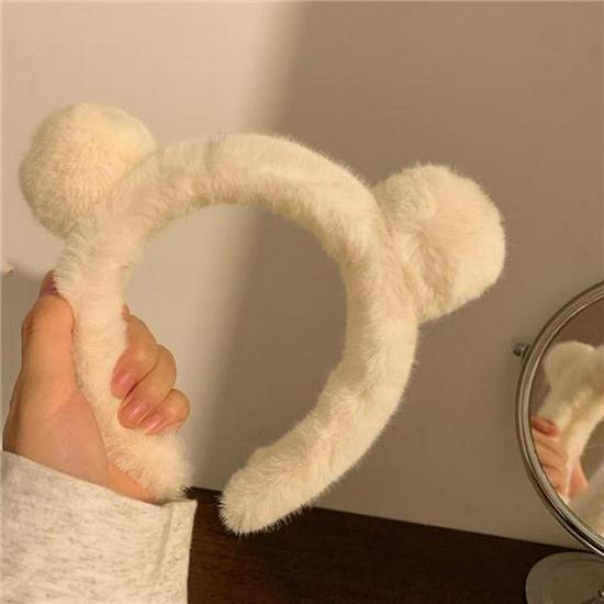 Cartoon Plush Headband: Cute Hair Accessory for Women & Kids, Perfect for Face Washing