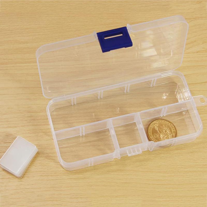 1/5/10pcs Storage Box 10grids Detachable Compartment Organizers Transparent Plastic Storage Case Beads Diamond Container TMZ