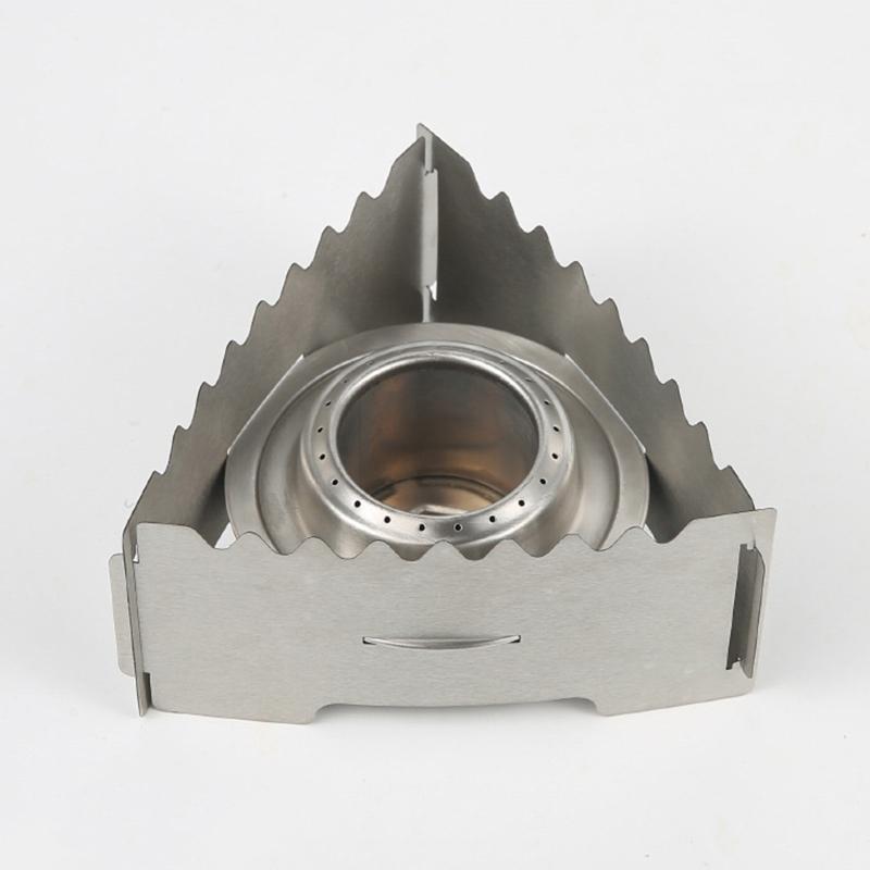 Portable Alcohol Stove with for Cross Stand Stove Rack Support Stand Outdoor Stainless Alcohol Stove and Rack Combo Set