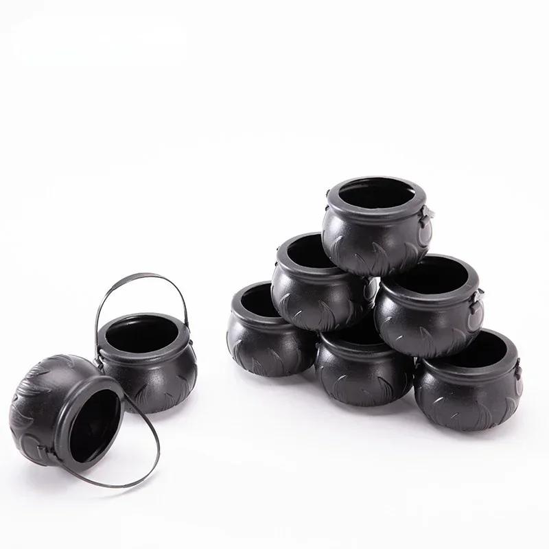 10pcs Candy Bucket Witchs Cauldron Trick or Treat Halloween Party Favor Candy Holder for Children