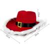 Modischer Weihnachtsmann-Party-Cowboyhut, leuchtend, Western-Stil, roter Filzhut, breitkrempiger Cowgirl-Hut, Jazzhut für Damen und Herren