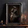 Affiche vintage de portrait d'animal victorien Goth Cottagecore Dark Prints Peinture sur toile Art mural Photos Décoration de chambre à coucher vintage