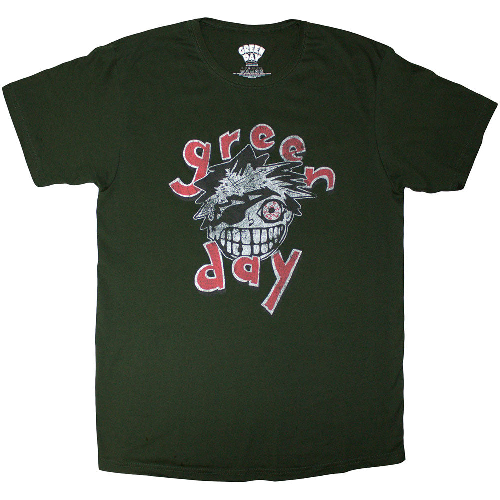 Green day tshirt eye patch green official new L