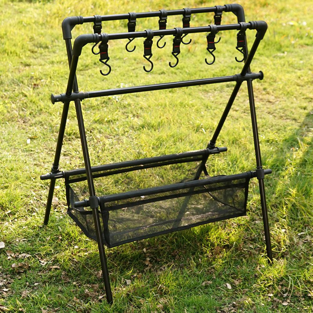 Outdoor Camping Cups Bowls Drying Rack Hung Shelf Aluminum Alloy Bracket Picnic BBQ Tableware