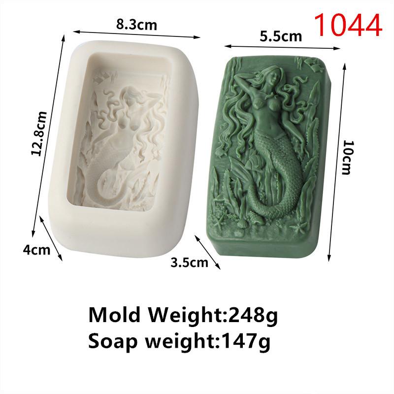 3D Mermaid Silicone Soap Mold DIY Ocean Goddess Candle Resin Making Geometry Square Chocolate Mold Home Decor Crafts Gifts