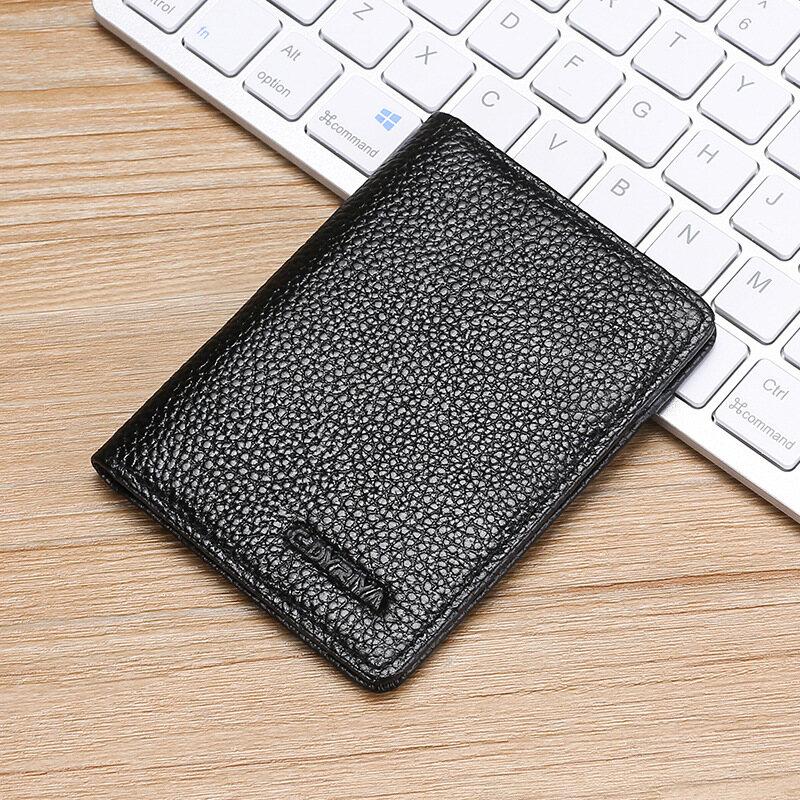 Durable Ultra-thin Men and Vertical ID Cards Cover Bank Card Driver's License Simplicity Business Card Holder Soft Light Blue