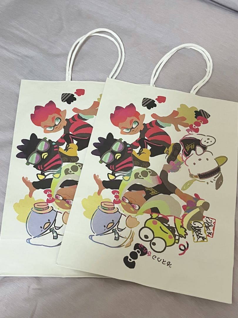 [USED] Splatoon Sanrio collaboration paper bag shopper bonus