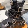 Fashion Fashion British Style Motorcycle Boots with Thick Sole,increased Height,personalized Handsome Punk Style,comfortable Botas Mujer