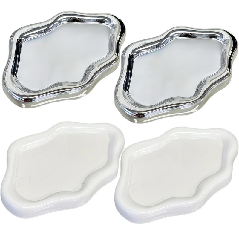 Cute Jewelry Tray Plastic Trinket Dish Vanity Organizer For Ring Earring Necklace Key Bowl Aesthetic Room Decor Desktop Storage