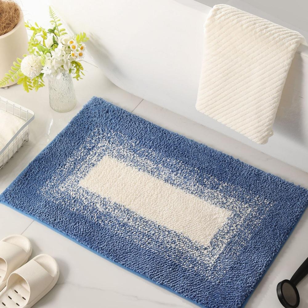 Gradient Bathroom Cashmere Thickening Mat Bath Non-slip Carpets In Wash Basin Bathtub Floor Rug Shower Room Doormat Memory Foam 3D Pad