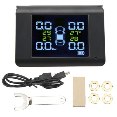 Bezdrátový systém monitorování tlaku v pneumatikách se 4 externími senzory LCD obrazovka Hlasitý alarm TPMS pro auto nákladní auto obytný vůz