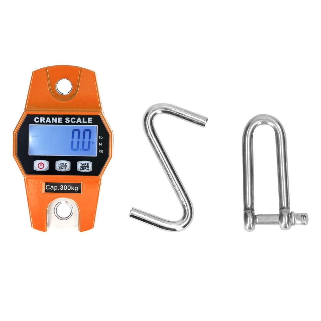 300kg Electronic Crane Scale LCD Digital Weighing Tool Industrial Heavy Duty Weight Stainless Steel Hook Scale Hanging Scale