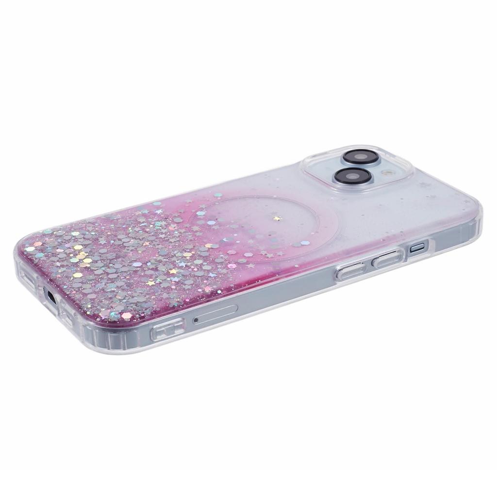 JTW Series for iPhone 13 Case Gradient Glitter Acrylic+TPU Magnetic Phone Cover
