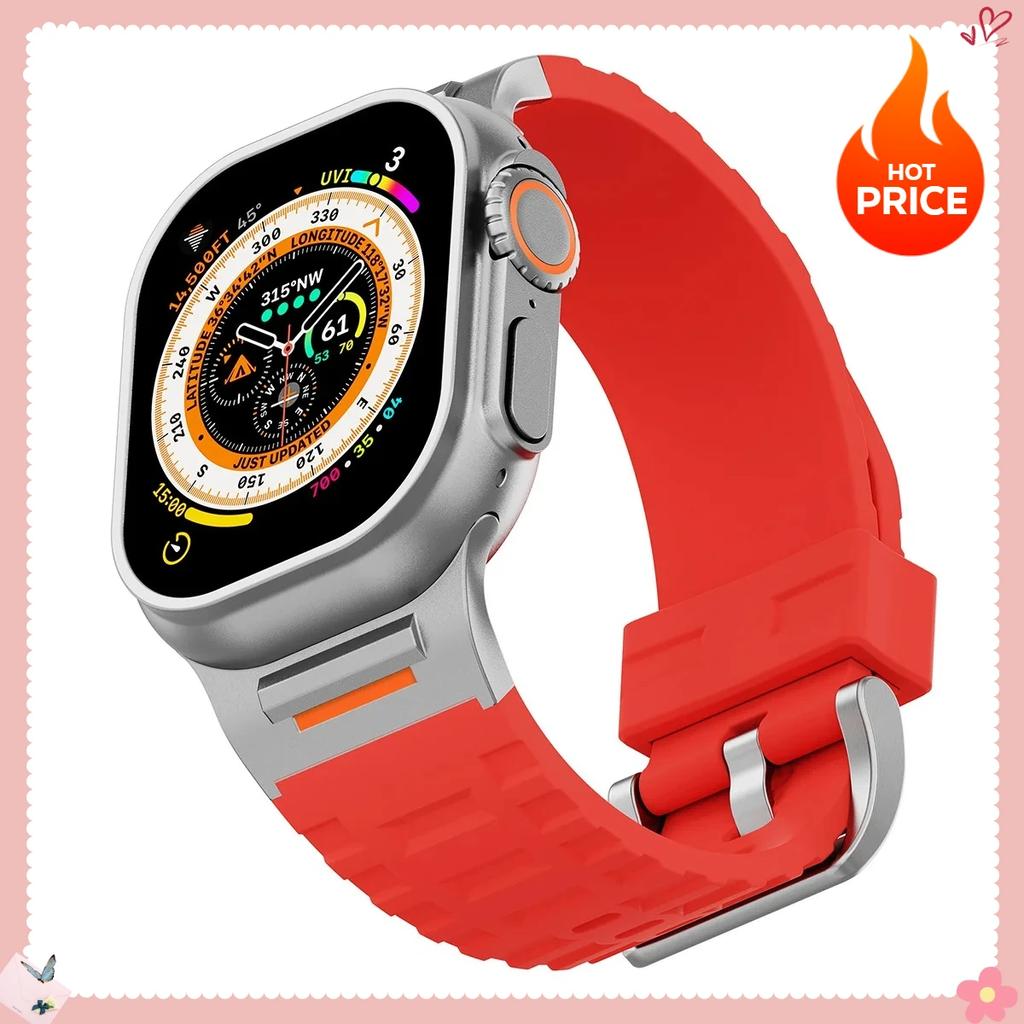 HOT Sport Band for Apple Watch Ultra 3/2 49mm S11 10 9 8 7 46mm 45mm Soft Silicone Bracelet for iWatch6 5 4 Se 44mm Correa Strap