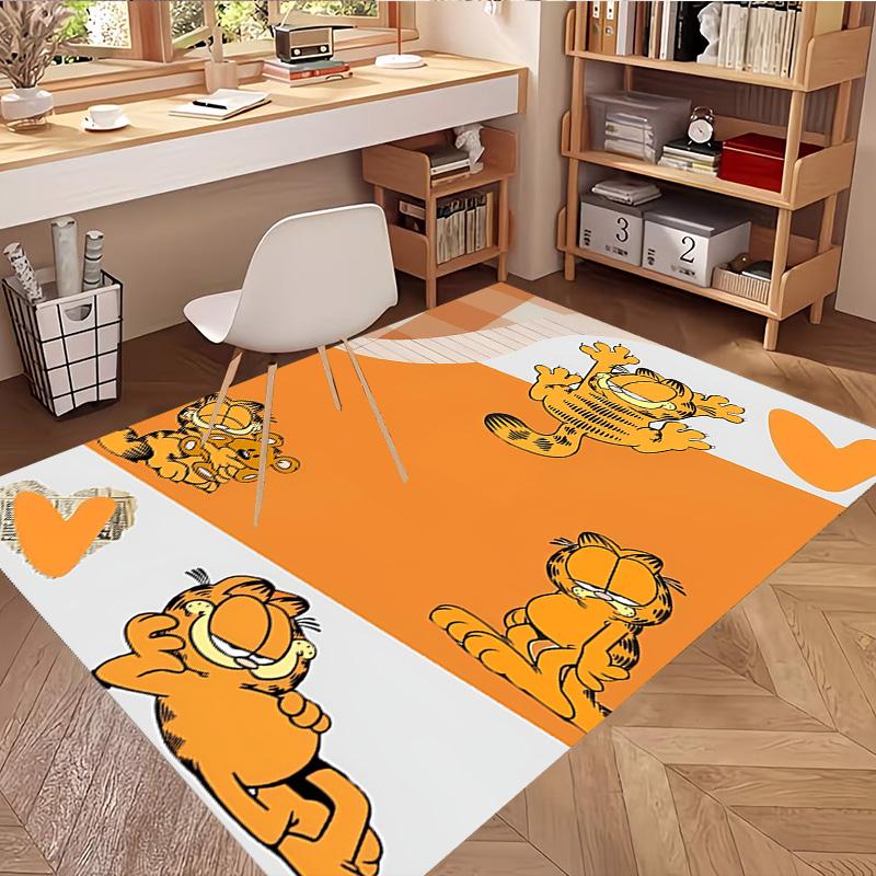Garfield Print Rug, Washable Floor Carpet, For Entryway Dorm Laundry Room Office Study, Home Decor Birthday Christmas Gift