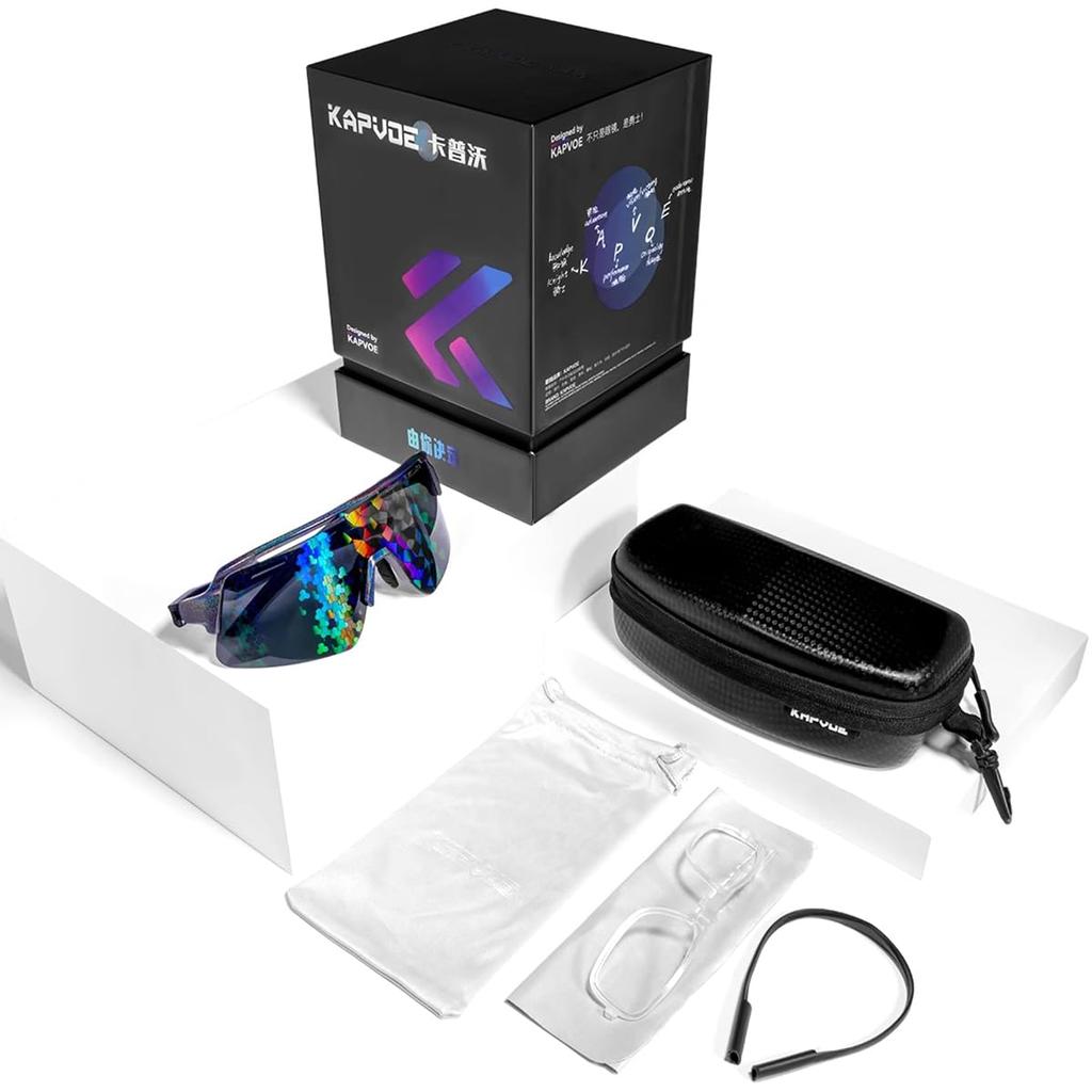 KAPVOE Sports Sunglasses, SpringSummer 2025, High-Definition, High-Contrast Lenses, Nano Technology, Streaming Mirror Lenses, UV400 Protection, Ideal