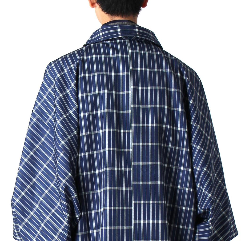 Shoten for Protect your kimono with Rainproof kimono square sleeve with storage bag navy [Kato Men's Kimono] water-repellent treatment! coat, coat,