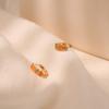 K Gold Plated Copper Zircon Inlaid Enamel Delicate Hoop Earrings For Women