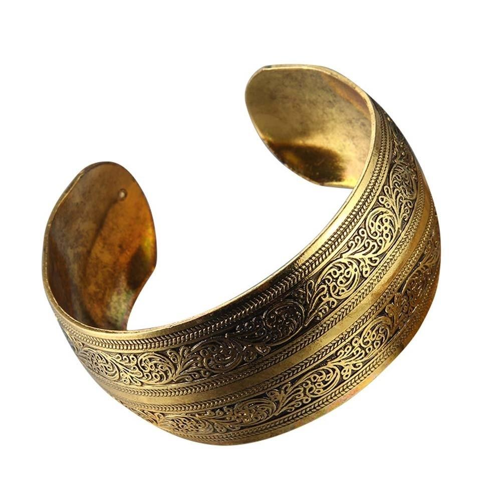 Elephant Carved Wide Bracelet Vintage Thai Wrist Jewelry Silver Opening Bangle Versatile